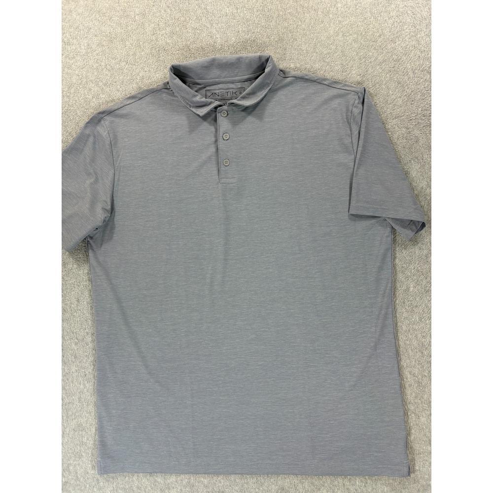Anetik Premium Performance Short Sleeve Polo Shirt (Men's XL) Gray